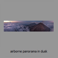 airborne panorama in dusk